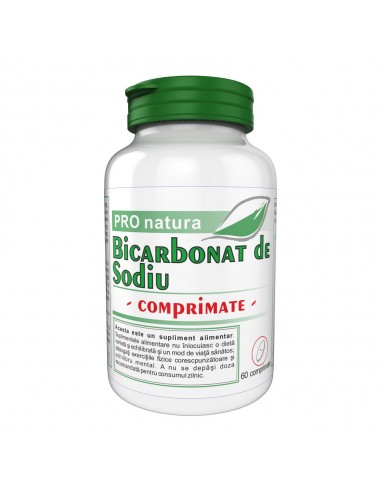 Pro Natura Bicarbonat de Sodiu, 60 comprimate - STOMAC-SI-ACIDITATE - PRO NATURA
