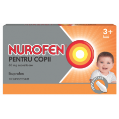 Nurofen  copii 3+ luni 60 mg, 10 supozitoare, Reckitt