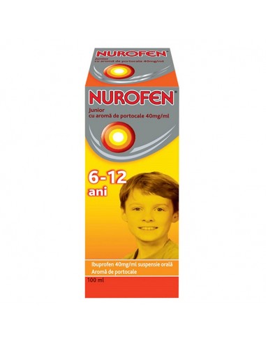 Nurofen Junior cu aroma de portocale, 6-12 ani, 100 ml, Reckitt - DURERE-SI-FEBRA - RECKITT BENCKISER HEALTHCARE