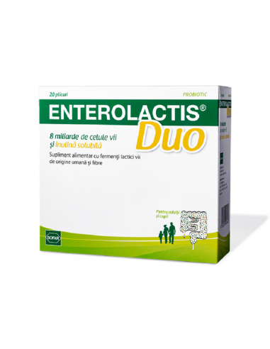 Enterolactis Duo, 20 plicuri, Sofar - PROBIOTICE-SI-PREBIOTICE - SOFAR FARMACEUTICI SRL