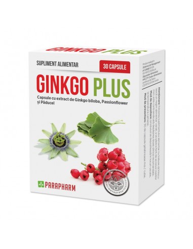 Ginkgo Plus, 30 capsule, Parapharm - MEMORIE-SI-CONCENTRARE - PARAPHARM