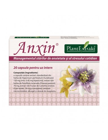 Anxin, 20 capsule, Plant Extrakt - STRES-SI-SOMN - PLANTEXTRAKT