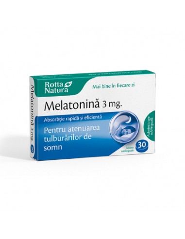 Melatonina 3 mg, 30 tablete, Rotta Natura - STRES-SI-SOMN - ROTTA NATURA