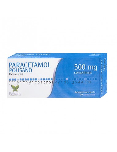 Paracetamol Polisano 500 mg, 20 comprimate, Polisano - DURERE-SI-FEBRA - POLISANO PHARMACEUTICALS SRL