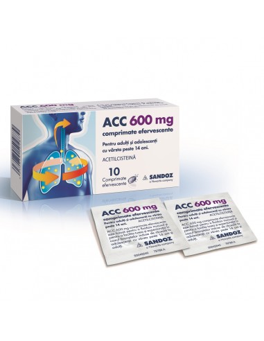 ACC 600 mg, 10 plicuri x 1 comprimat, Sandoz - TUSE-CU-SECRETII - SANDOZ
