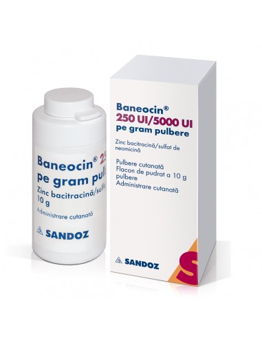 Baneocin pulbere, 10 g, Sandoz - RANI-ARSURI-CICATRICI - SANDOZ