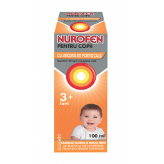 Nurofen 100 mg, copii, aroma de portocale, 100 ml, Reckitt