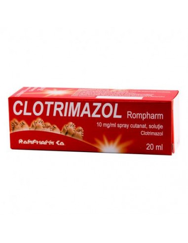 Clotrimazol  spray cutanat, 10 mg/ml, 20 ml, Rompharm - CIUPERCA-PICIORULUI - ROMPHARM