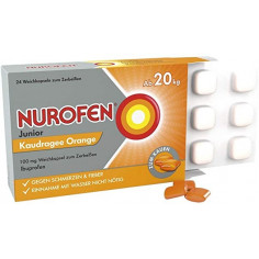 Nurofen Junior 100 mg cu aroma de portocale, 24 capsule