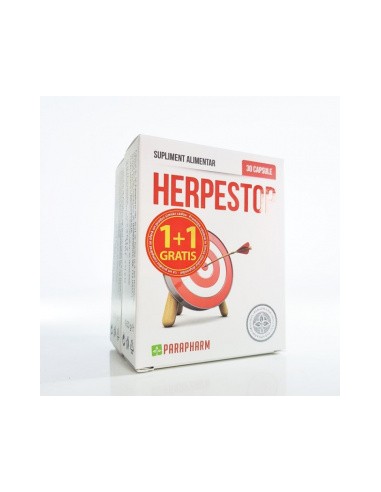 Herpes Stop, 30 capsule, 1+1 PROMO, Parapharm - HERPES-AFTE-SI-LEZIUNI-BUCALE - PARAPHARM
