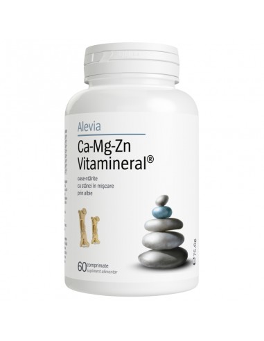 Ca-Mg-Zn Vitamineral, 60 comprimate, Alevia - VITAMINE-SI-MINERALE - ALEVIA