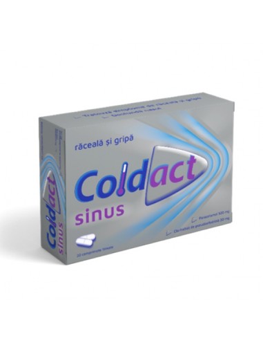 Coldact Sinus 500mg/30mg, 20 comprimate, Terapia - RACEALA-GRIPA - TERAPIA
