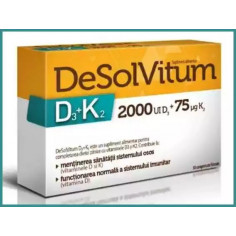 Desolvitum Vitamina D3+K2, 30 comprimate