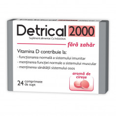 Zdrovit Detrical 2000 fara zahar cirese, 24 comprimate