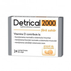 Zdrovit Detrical 2000 fara zahar portocala, 24 comprimate