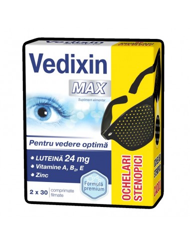 Pachet Vedixin MAX, 30 comprimate + 30 comprimate + Ochelari stenopici, Natur Produkt -  - NATUR PRODUKT 