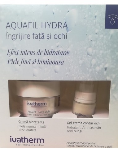 Ivatherm Pachet Aquafil Hydra contur ochi, 15ml+Aquafil Light, 30ml -  - IVATHERM