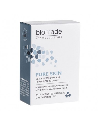 Sapun negru detoxifiant cu carbune activ Pure Skin, 100 g, Biotrade - ACNEE - BIOTRADE