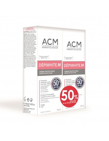 Pachet Crema de protectie Depiwhite M SPF 50+, 40 ml + 40 ml, Acm (50% reducere la al doilea produs) -  - ACM