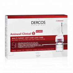 Tratament impotriva caderii parului pentru femei Dercos Aminexil Clinical 5, 21 fiole x 6 ml, Vichy