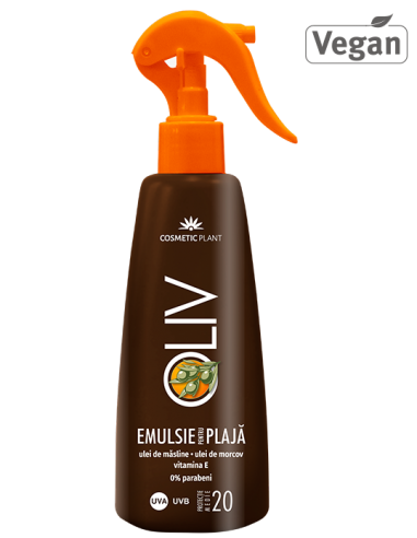 Cosmetic Plant Emulsie plaja OLIV SPF20 cu ulei de morcov si masline - PROTECTIE-SOLARA-ADULTI - COSMETIC PLANT