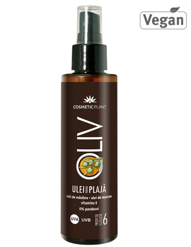 Cosmetic Plant Ulei pentru plaja OLIV SPF 6 cu ulei de morcov, ulei de masline si vitamina E -  - COSMETIC PLANT