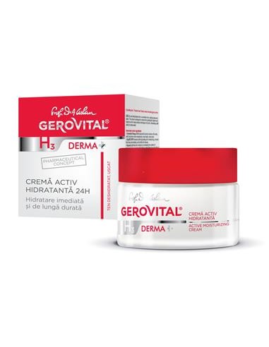 Crema activ hidratanta Gerovital H3 Derma+, 50 ml, Farmec - CREME-HIDRATARE - GEROVITAL
