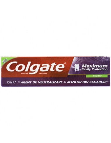 Pasta de dinti Colgate Maximum Cavity Protection Fresh Mint, 75 ml - PASTA-DE-DINTI - COLGATE