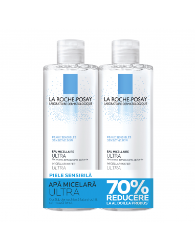 Apa micelara pentru pielea sensibila Ultra, 400 + 400 ml, La Roche Posay (70% reducere la al doliea produs) -  - LA ROCHE-POSAY