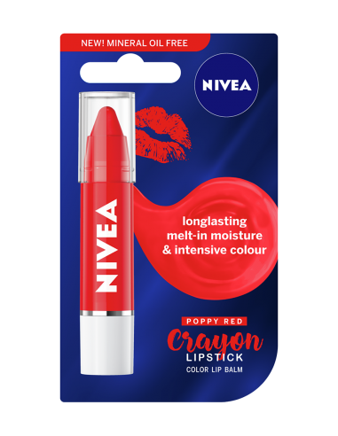 Nivea Crayon Lipstick Poppy Red - INGRIJIRE-BUZE - NIVEA