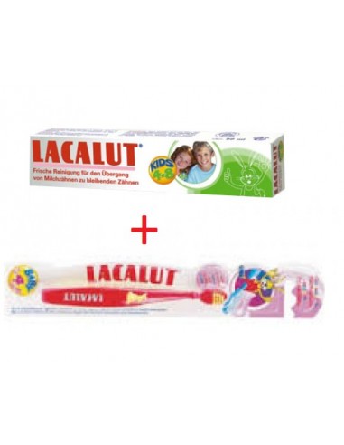 Pasta de dinti Lacalut Kids 4-8 ani, 50 ml + Cadou Periuta de dinti Aktiv - PASTA-DE-DINTI - LACALUT