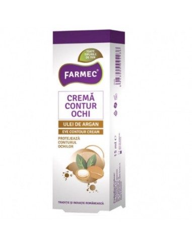 Crema contur ochi cu Argan 15 ml, Farmec - INGRIJIRE-OCHI - FARMEC