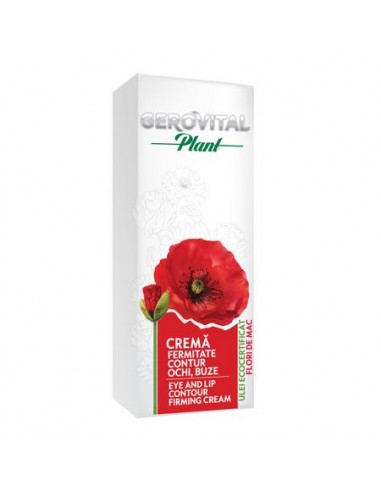 Crema fermitate contur ochi si buze Gerovital Plant, 15 ml, Farmec - INGRIJIRE-OCHI - GEROVITAL