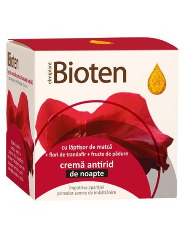Crema antirid de noapte Bioten, 50 ml, Elmiplant - ANTIRID - SARANTIS SA