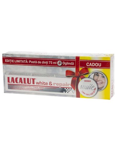 Pasta de dinti Lacalut White&Repair, 75 ml + Oglinda Cadou - PASTA-DE-DINTI - LACALUT