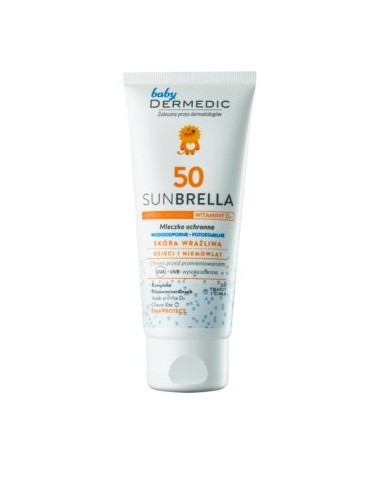 Lapte pentru protectie solara SPF 50+ Sunbrella Baby, 100 g, Dermedic - PROTECTIE-SOLARA-COPII - DERMEDIC