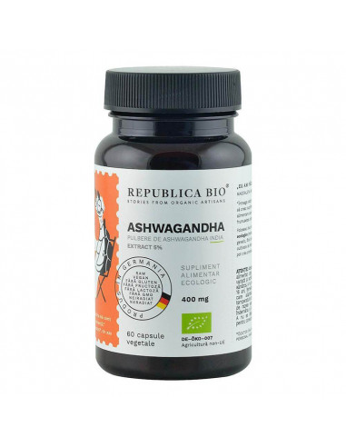 Ashwagandha Ecologica extract 5%, 60 cps, Republica Bio -  - REPUBLICA BIO