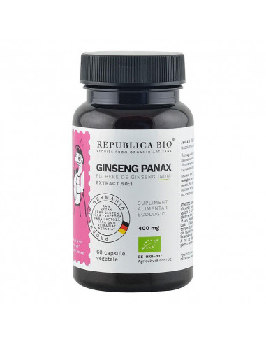 Ginseng Panax Ecologic, 60 cps, Republica Bio -  - REPUBLICA BIO