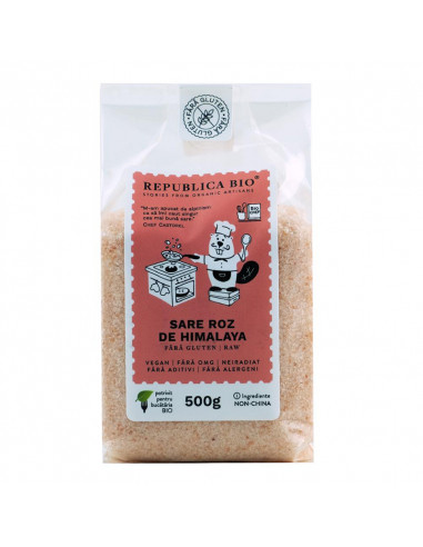 Sare Roz de Himalaya fara gluten, 500 g, Republica Bio - PRODUSE-NATURISTE - REPUBLICA BIO