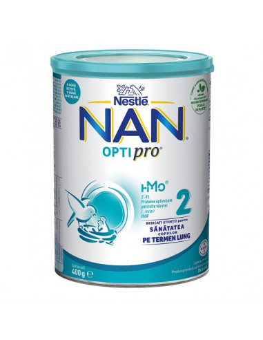 Lapte praf NAN 2 Optipro 400 g, de la 6 luni, Nestle - FORMULE-LAPTE - NAN