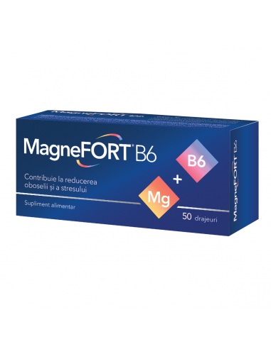 Magnefort B6, 50 drajeuri, Biofarm - STRES-SI-SOMN - BIOFARM