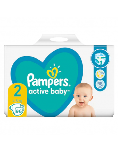 Scutece Pampers Active Baby, NR 2, 4-8 kg, 96 bucati - SCUTECE - PAMPERS