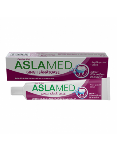 Pasta de dinti pentru gingii sanatoase AslaMed, 75 ml, Farmec - PASTA-DE-DINTI - ASLAVITAL