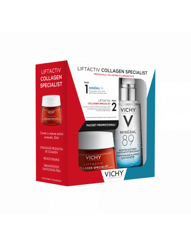 Pachet Liftactiv Collagen Specialist crema, 50ml+ Mineral 89 gel Booster, 50 ml, Vichy -  - VICHY