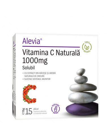 Vitamina C naturala 1000 mg, 15 plicuri, Alevia -  - ALEVIA