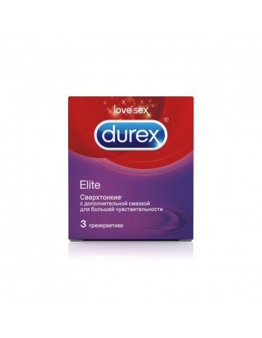 Prezervative Elite, 3 buc, Durex - PREZERVATIVE - DUREX