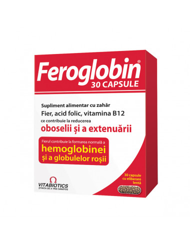 Feroglobin , 30 capsule, Vitabiotics - VITAMINE-SI-SUPLIMENTE - VITABIOTICS LTD.