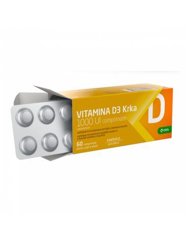 Vitamina D3 Krka 1000 IU, 60 comprimate, Krka - IMUNITATE - KRKA D.D. NOVO MESTO
