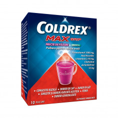 Coldrex Max Grip cu fructe de padure si mentol, 10 plicuri, Omega Pharma