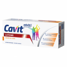 Cavit Adulti 9 Plus Luteina cu aroma de caise, 20 tablete masticabile, Biofarm